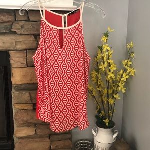 Ro&De Red Patterned Cut Out Blouse